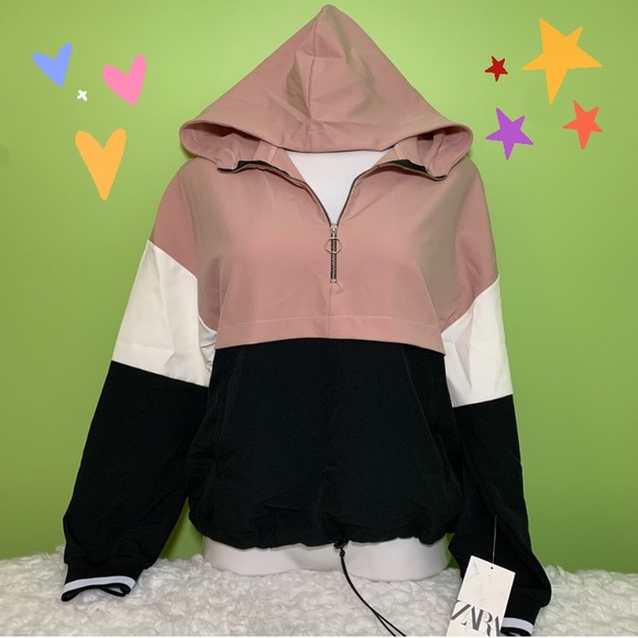 Zara Tops - Zara NWT half zip lightweight hoodie size M